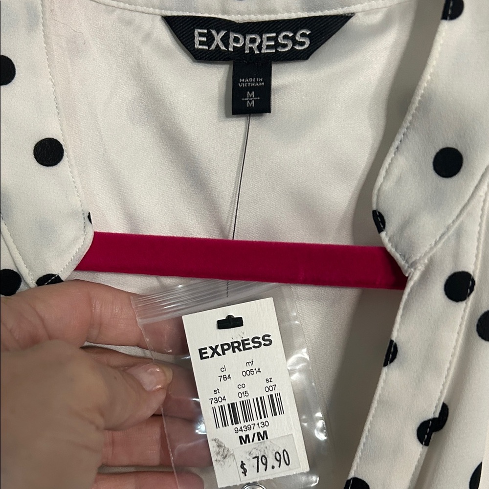 Express Black and White Polka Dot dress